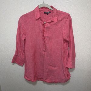 Boho Chic Linen Yarn Women’s Top Size XS Pink